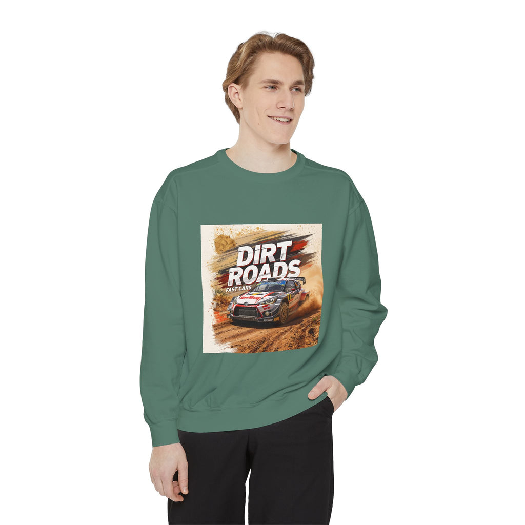Dirt Roads Rally Sweatshirt — Off-Road Racing Graphic Pullover