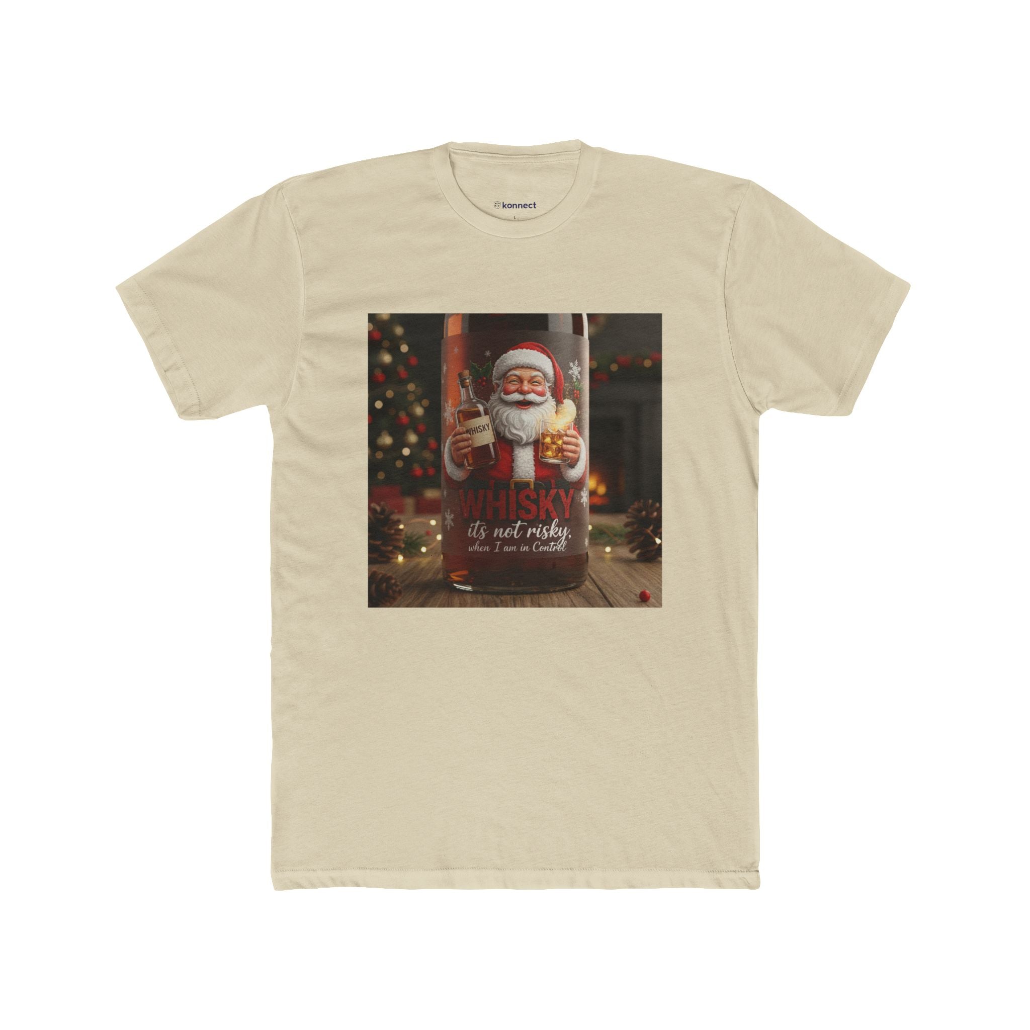 Santa Whiskey Vintage Christmas Tee — "Whisky & Not Naughty" Holiday T‑Shirt