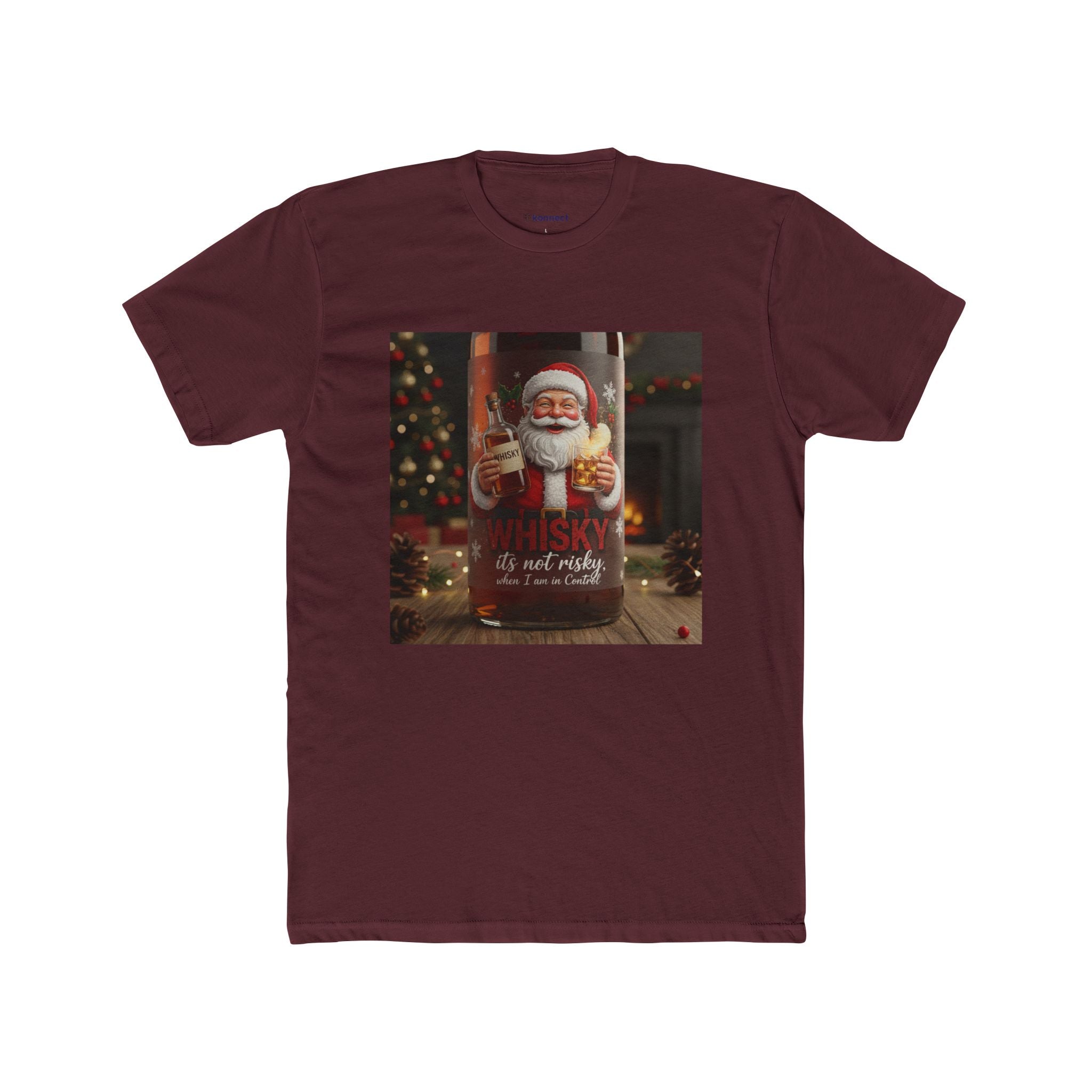 Santa Whiskey Vintage Christmas Tee — "Whisky & Not Naughty" Holiday T‑Shirt