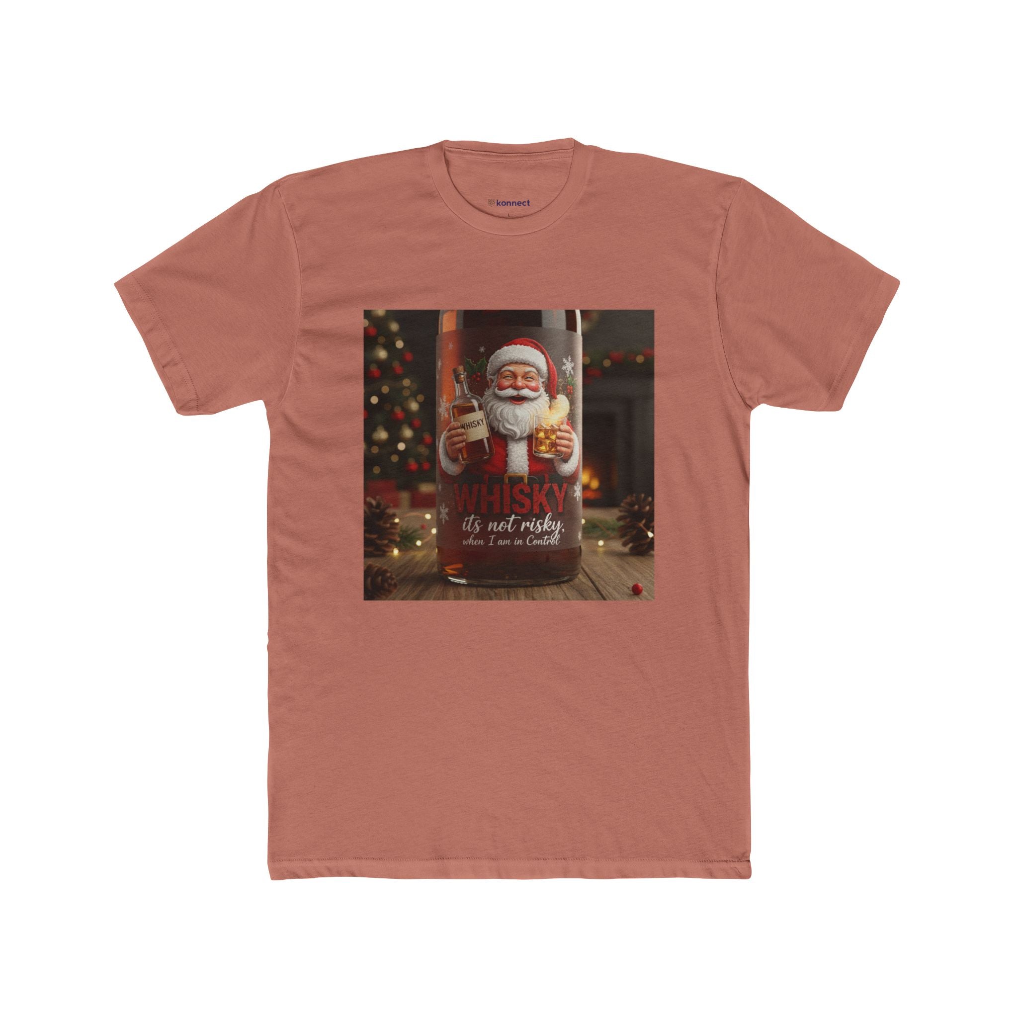 Santa Whiskey Vintage Christmas Tee — "Whisky & Not Naughty" Holiday T‑Shirt