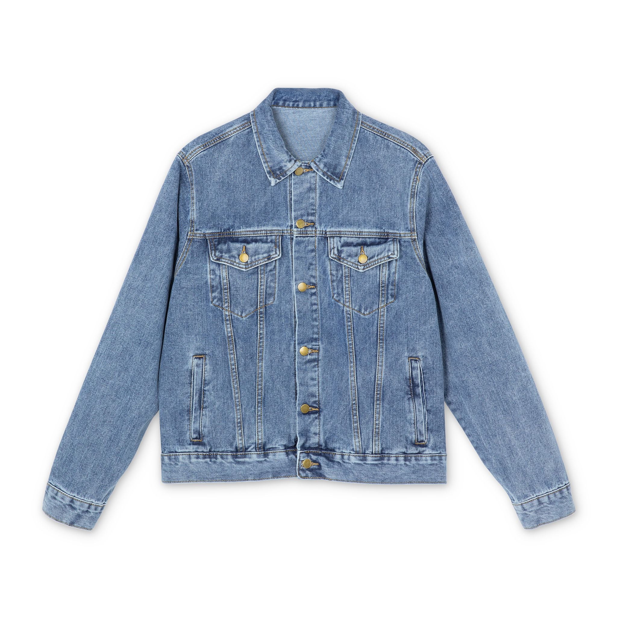 Denim Jacket — 'Introverting in Progress' Retro Wing Back Graphic