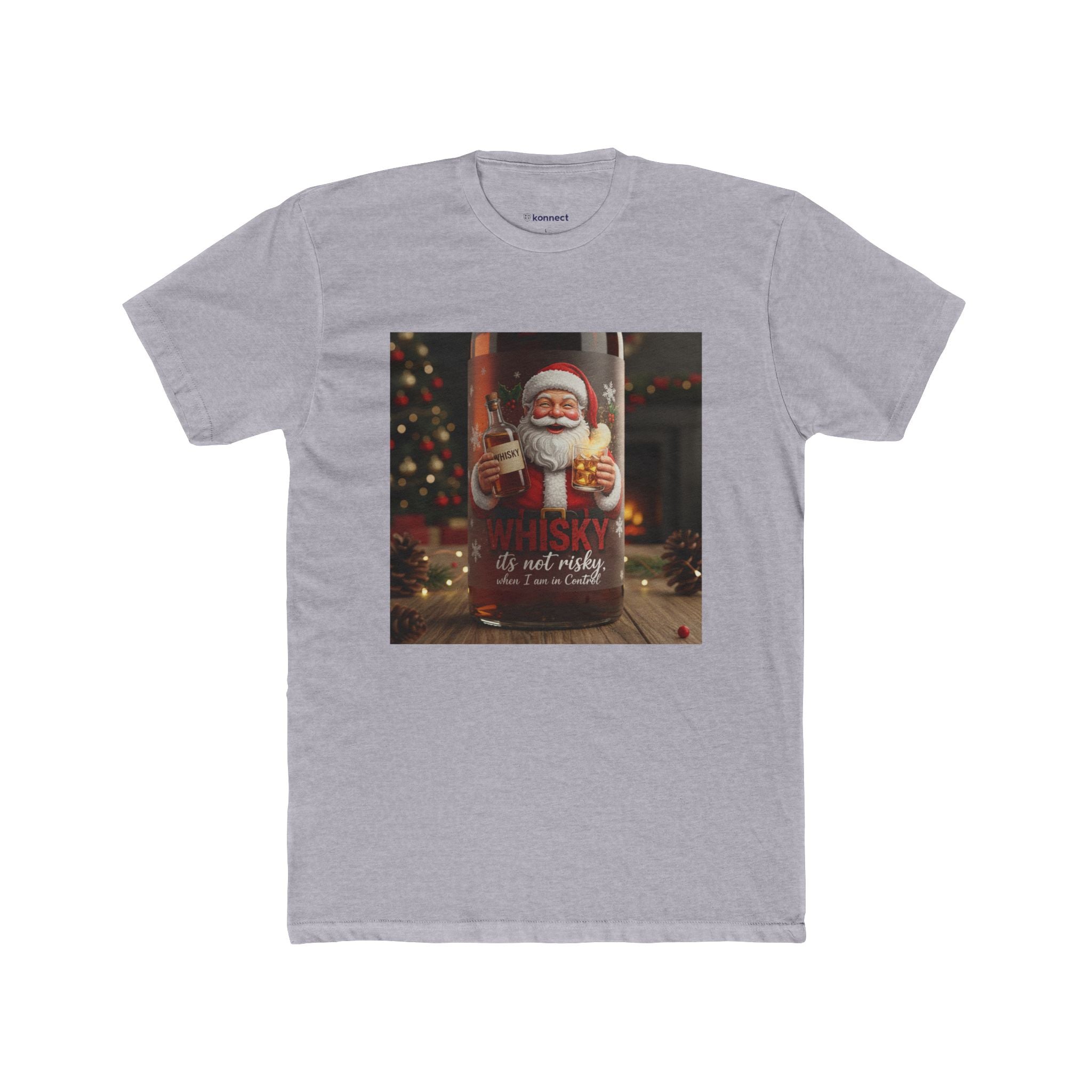 Santa Whiskey Vintage Christmas Tee — "Whisky & Not Naughty" Holiday T‑Shirt