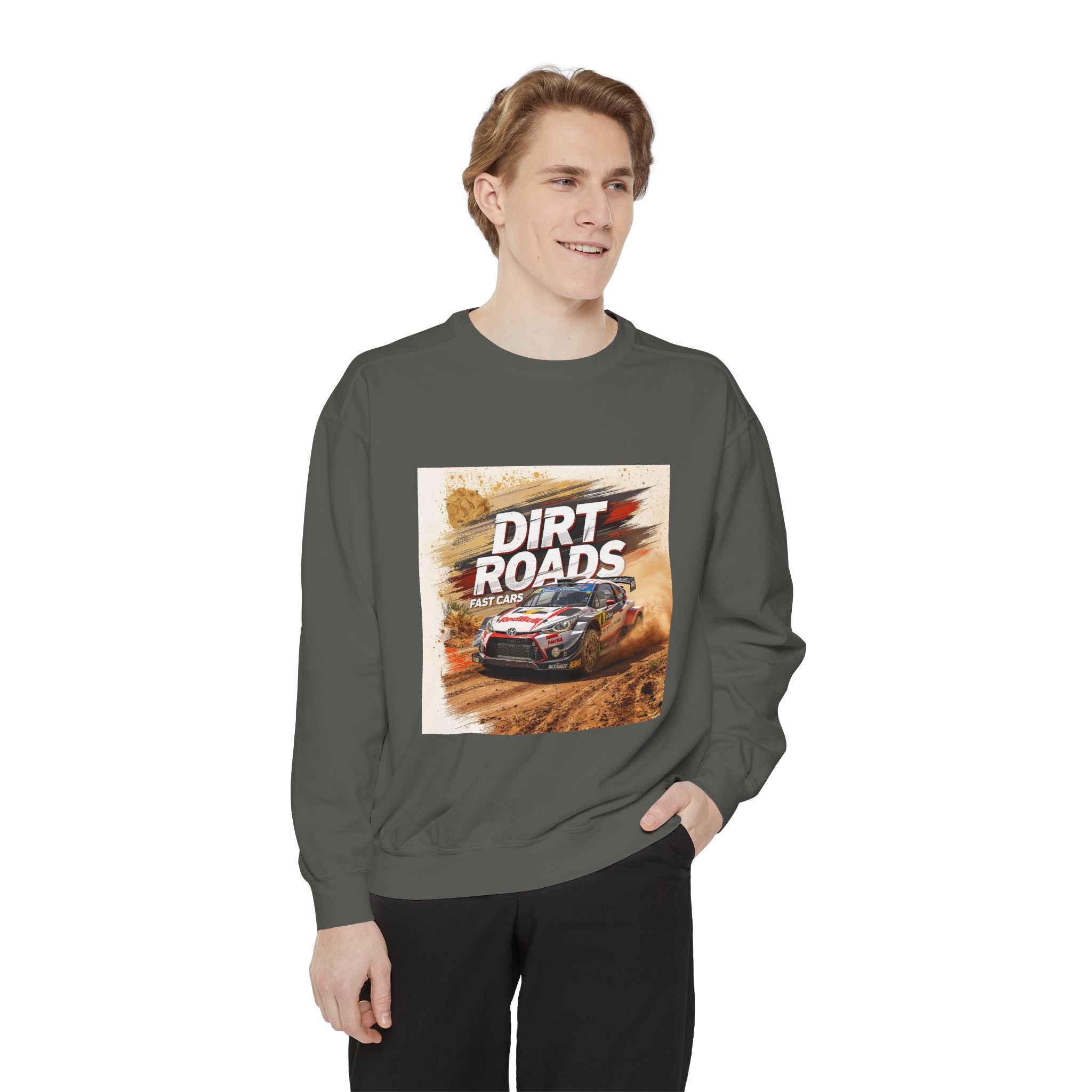 Dirt Roads Rally Sweatshirt — Off-Road Racing Graphic Pullover