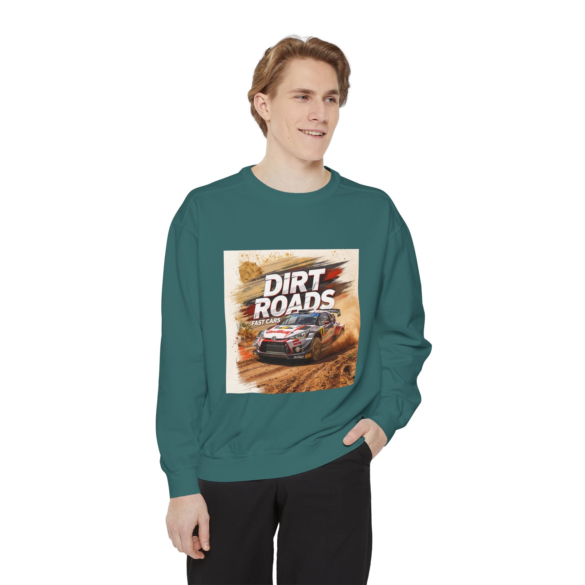 Dirt Roads Rally Sweatshirt — Off-Road Racing Graphic Pullover
