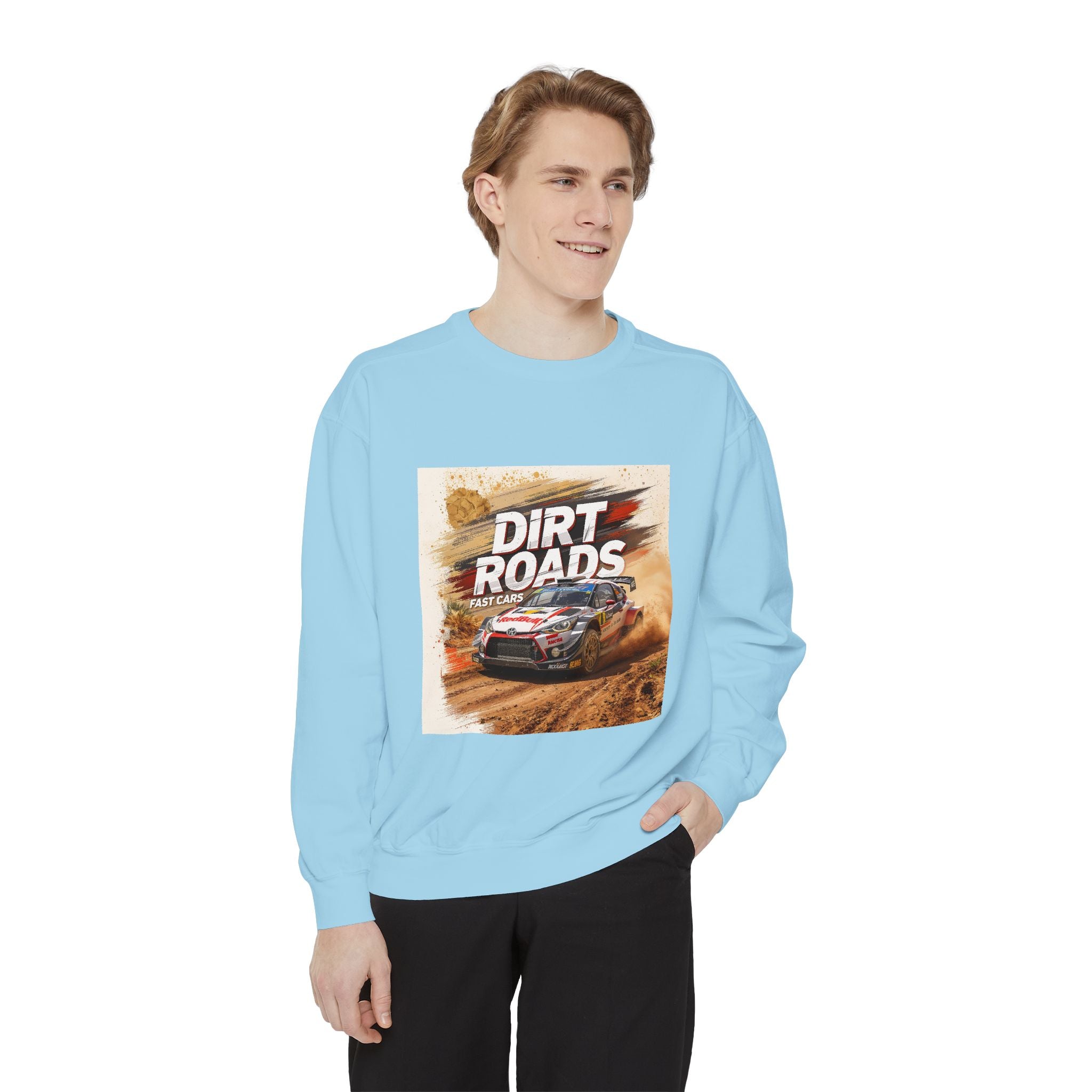Dirt Roads Rally Sweatshirt — Off-Road Racing Graphic Pullover
