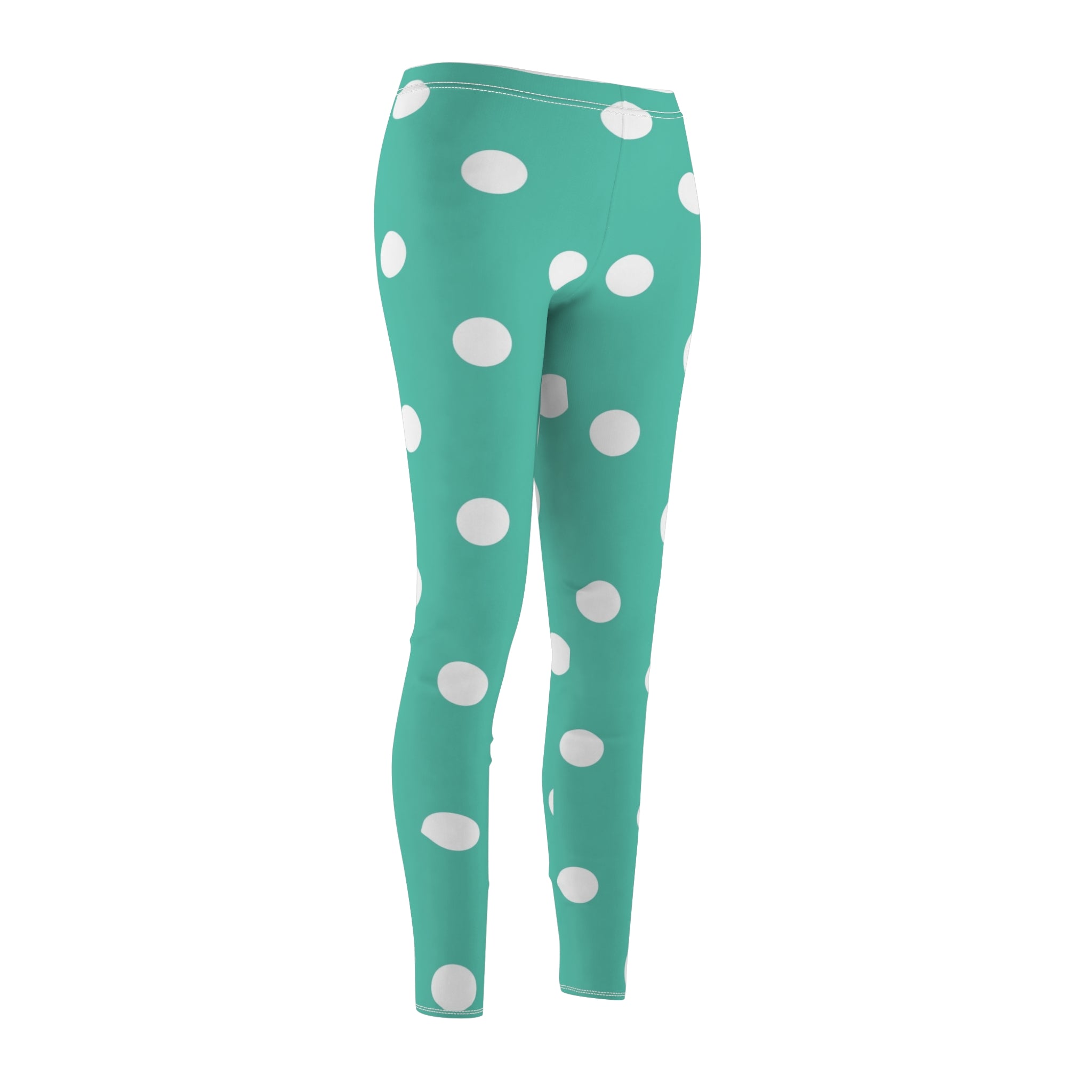Polka Dot Mint Women's Leggings — Cute Casual AOP Yoga Pants