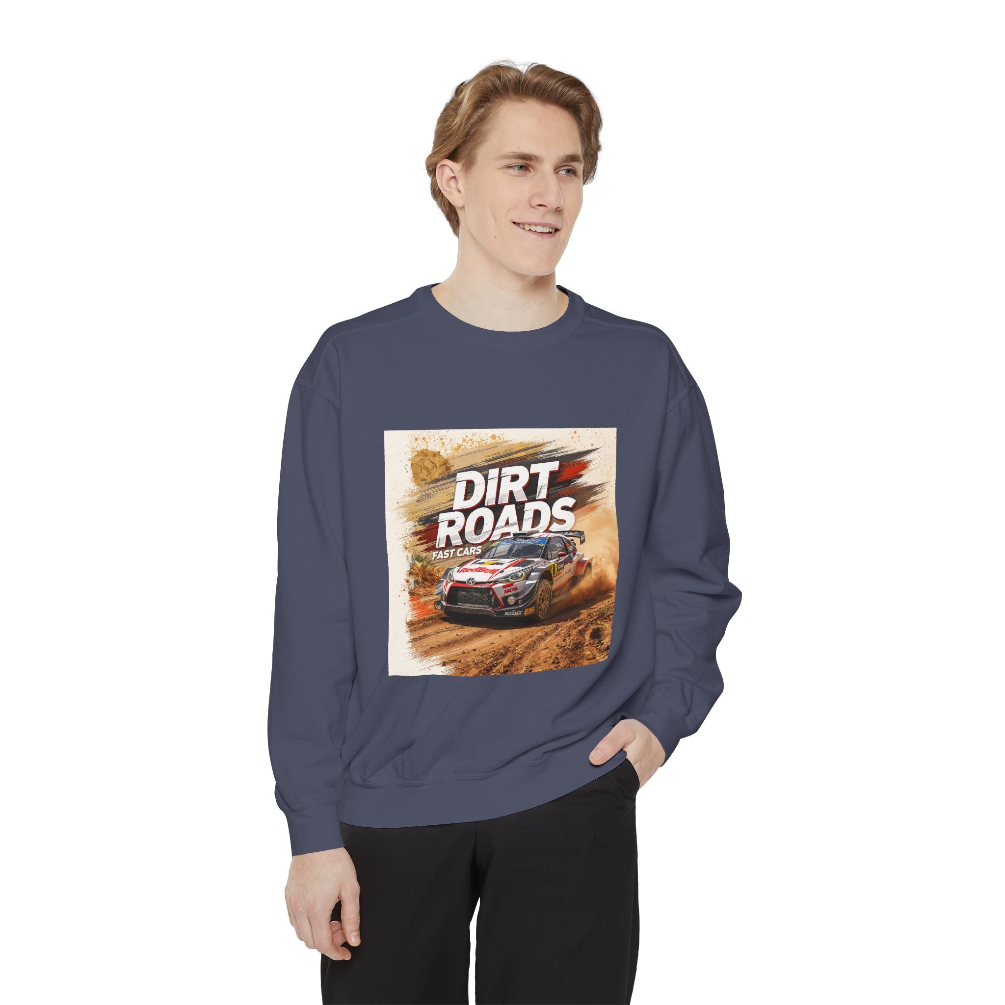 Dirt Roads Rally Sweatshirt — Off-Road Racing Graphic Pullover