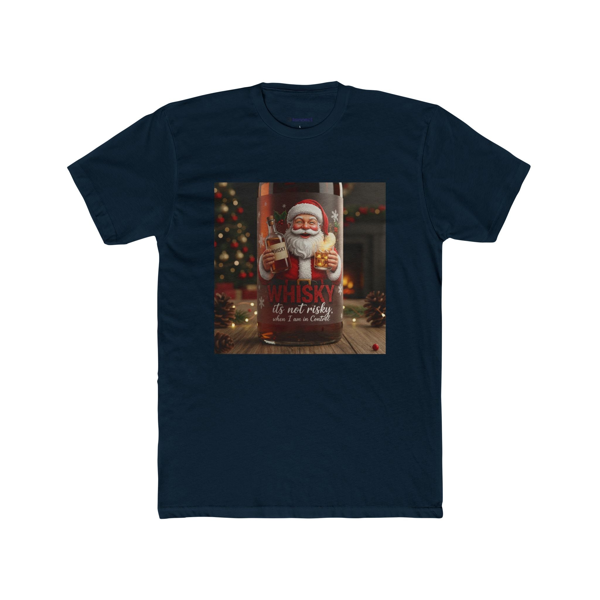 Santa Whiskey Vintage Christmas Tee — "Whisky & Not Naughty" Holiday T‑Shirt