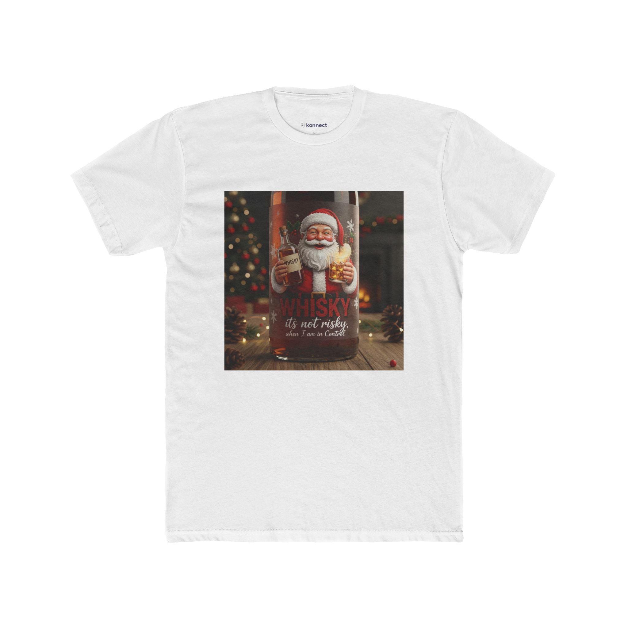 Santa Whiskey Vintage Christmas Tee — "Whisky & Not Naughty" Holiday T‑Shirt