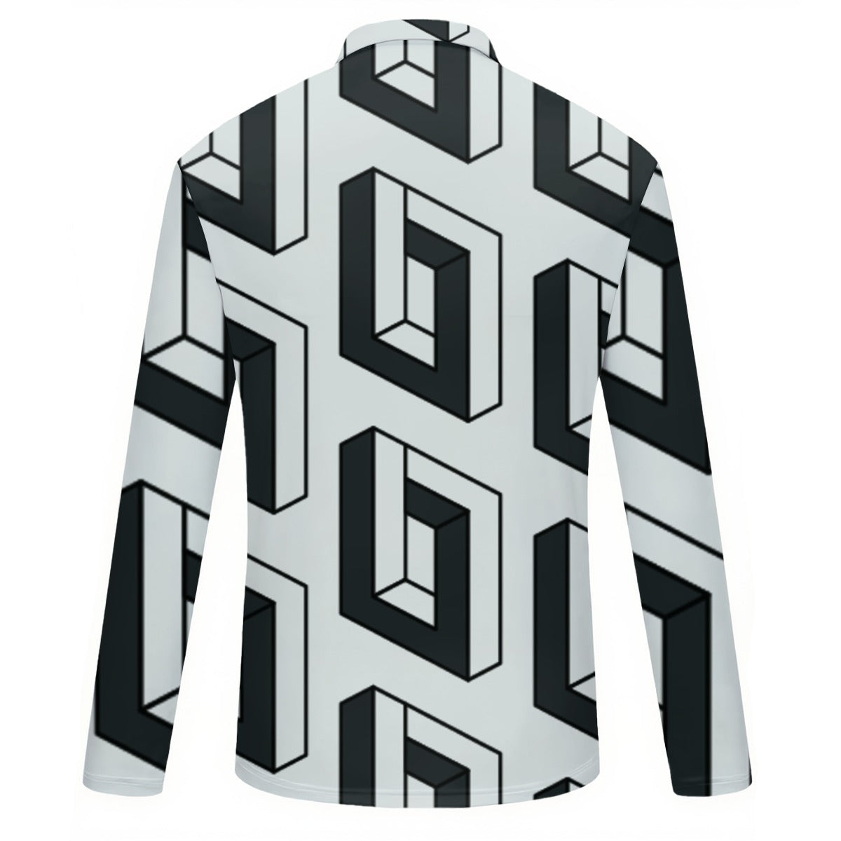 All-Over Print Women's Quarter Zip Sport Shirt With  Long Sleeve