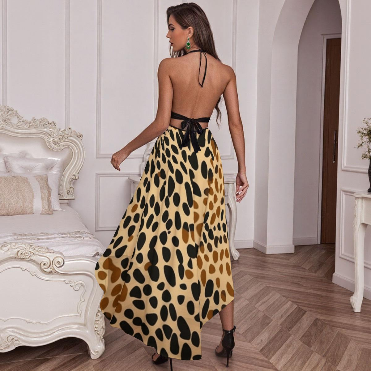 All-Over Print Women’s Elegant Mesh Lace Evening Dress