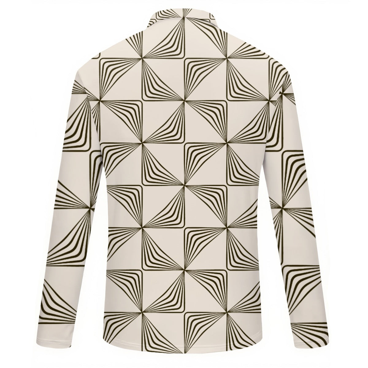 All-Over Print Women's Quarter Zip Sport Shirt With  Long Sleeve