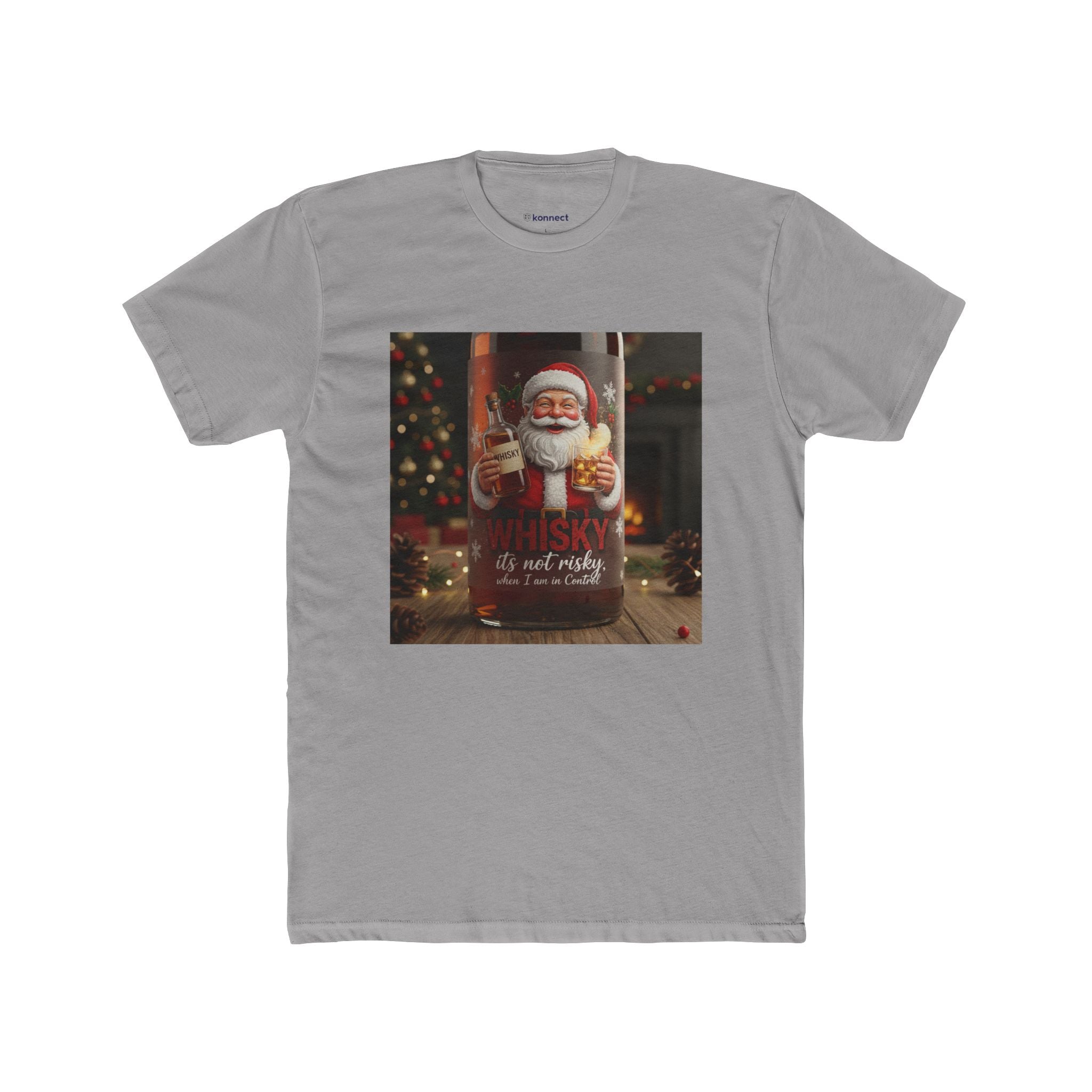 Santa Whiskey Vintage Christmas Tee — "Whisky & Not Naughty" Holiday T‑Shirt