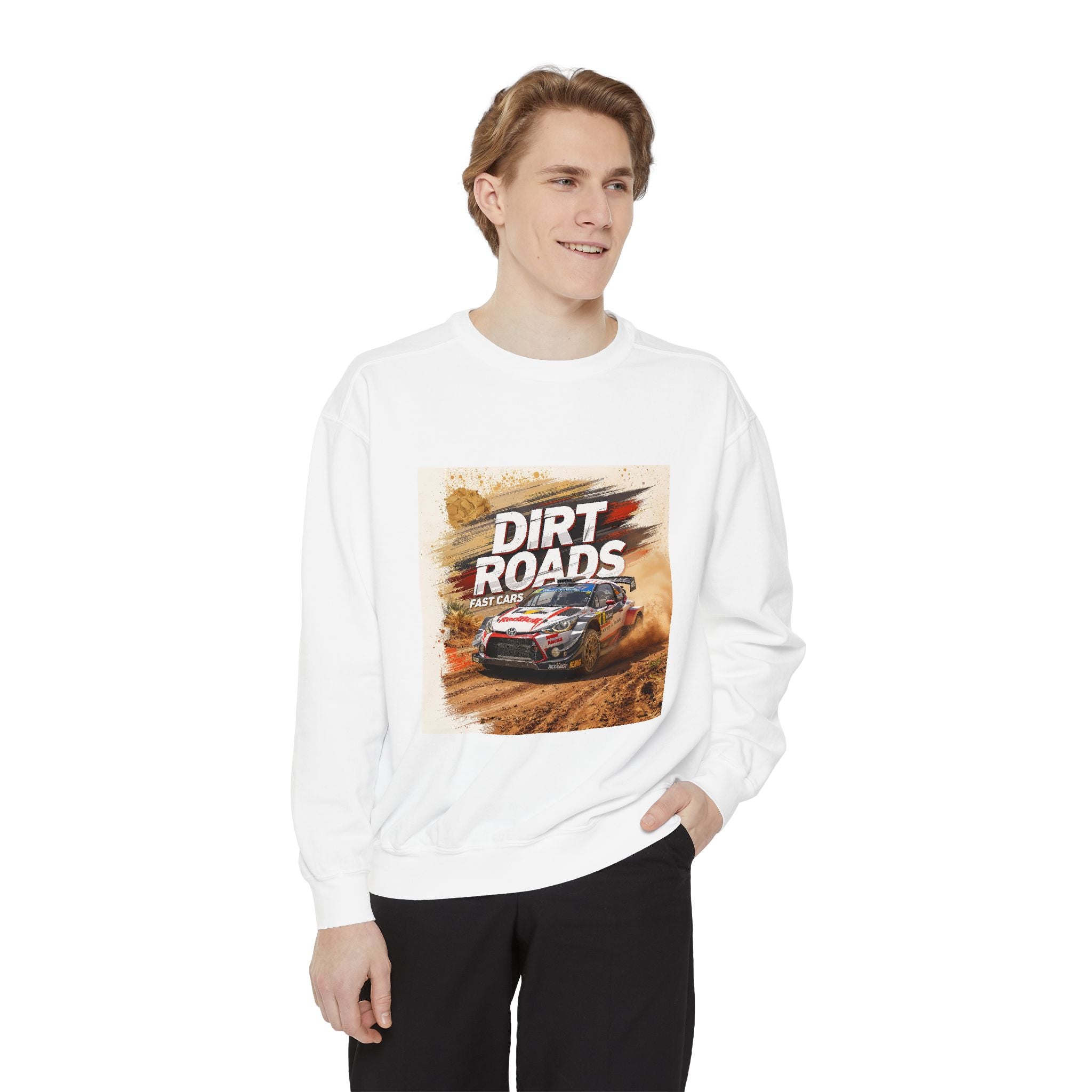 Dirt Roads Rally Sweatshirt — Off-Road Racing Graphic Pullover