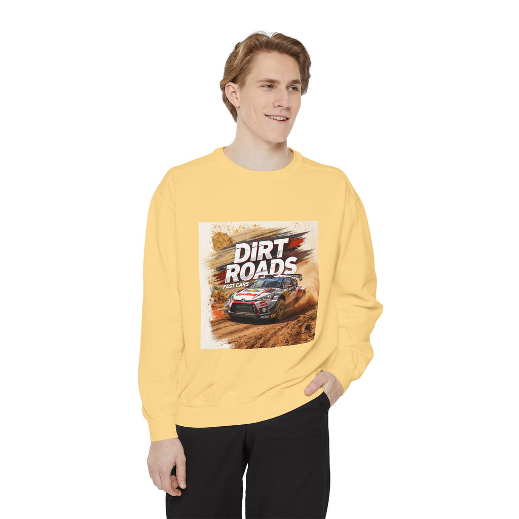 Dirt Roads Rally Sweatshirt — Off-Road Racing Graphic Pullover