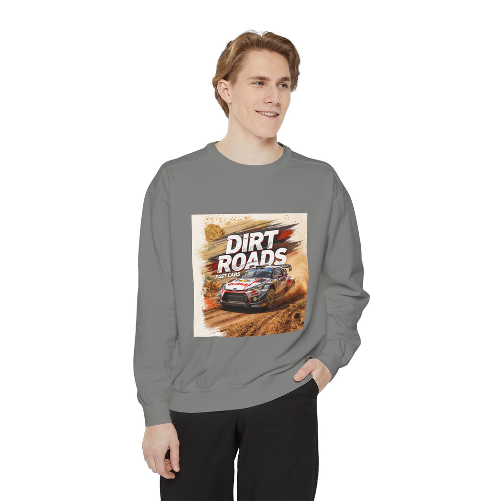 Dirt Roads Rally Sweatshirt — Off-Road Racing Graphic Pullover