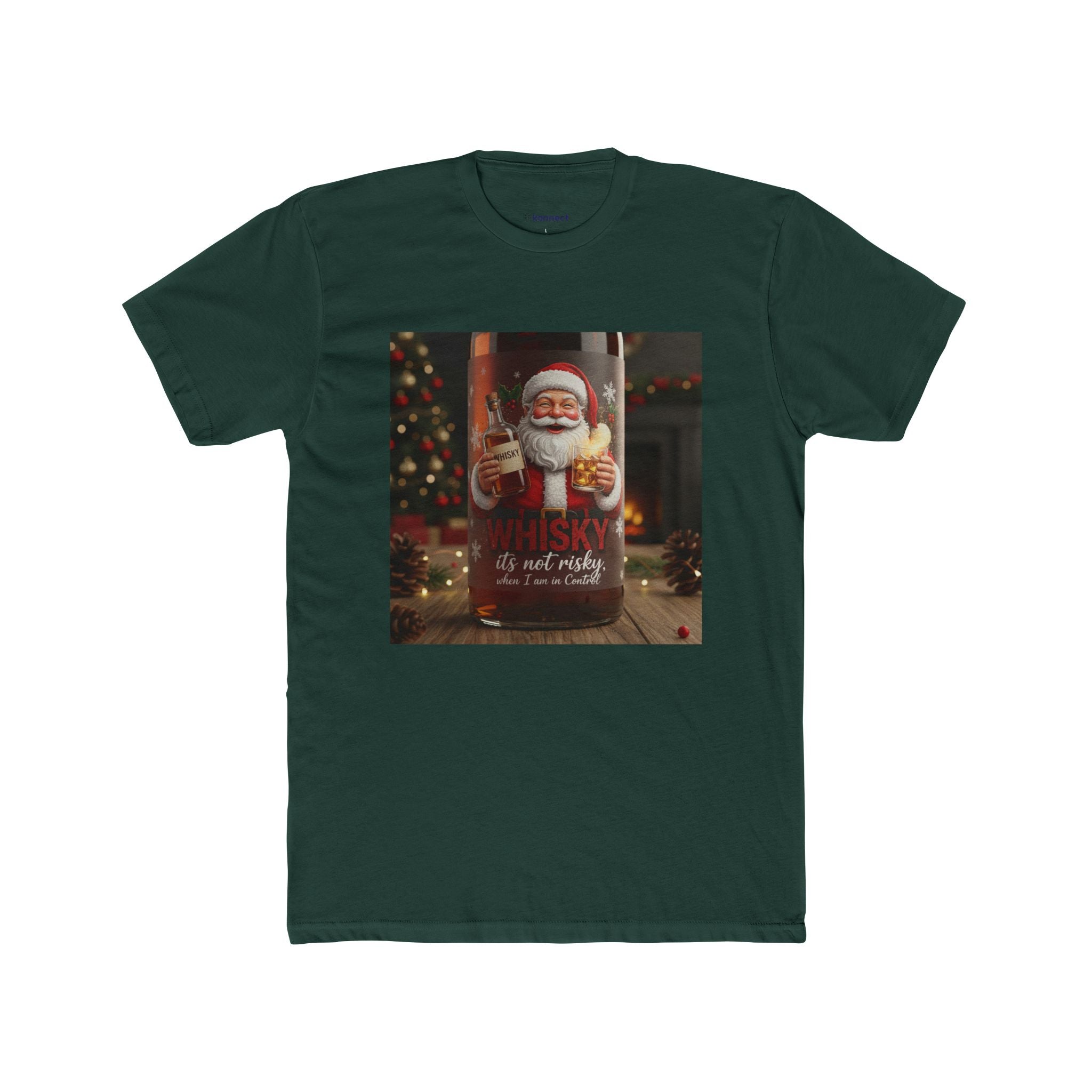 Santa Whiskey Vintage Christmas Tee — "Whisky & Not Naughty" Holiday T‑Shirt
