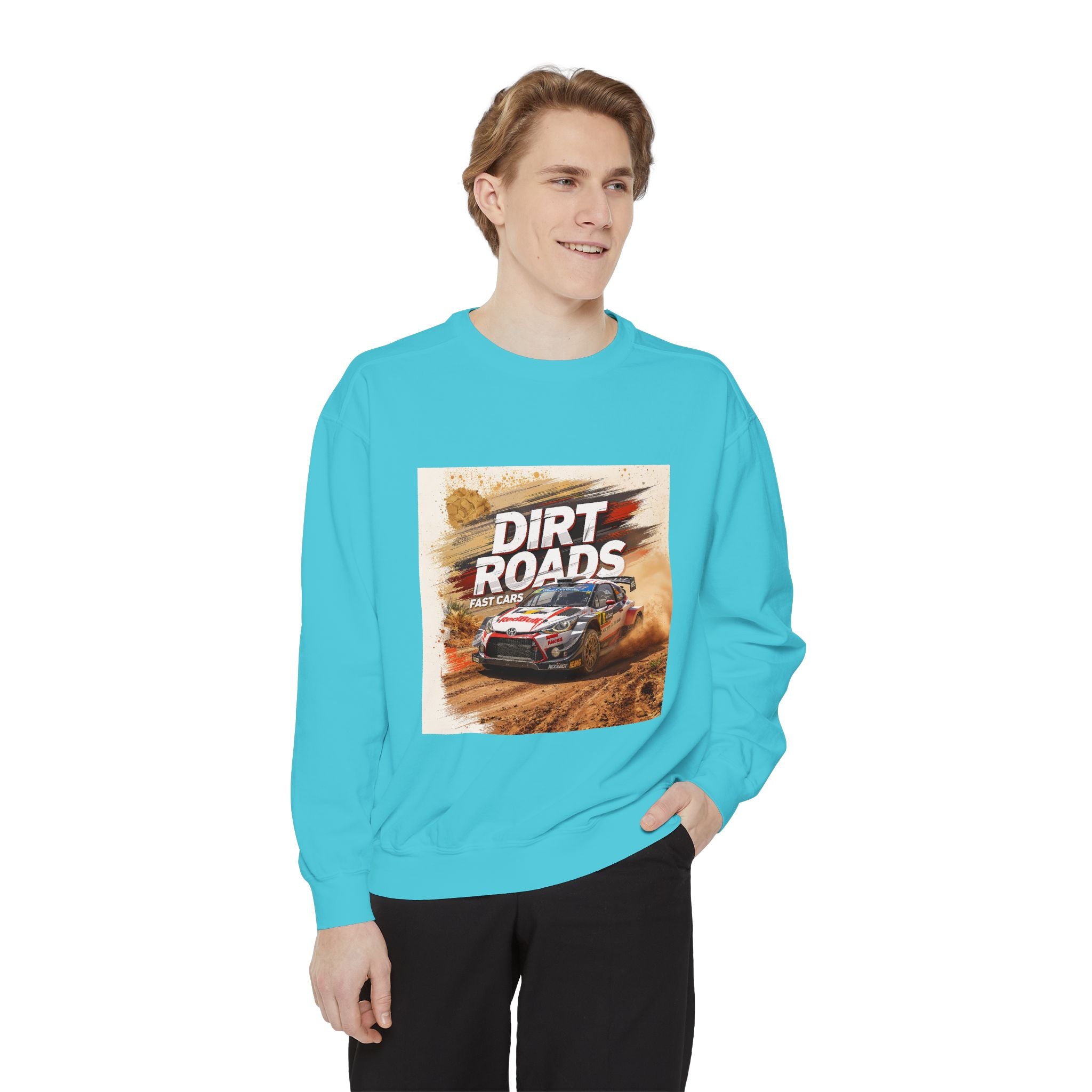 Dirt Roads Rally Sweatshirt — Off-Road Racing Graphic Pullover