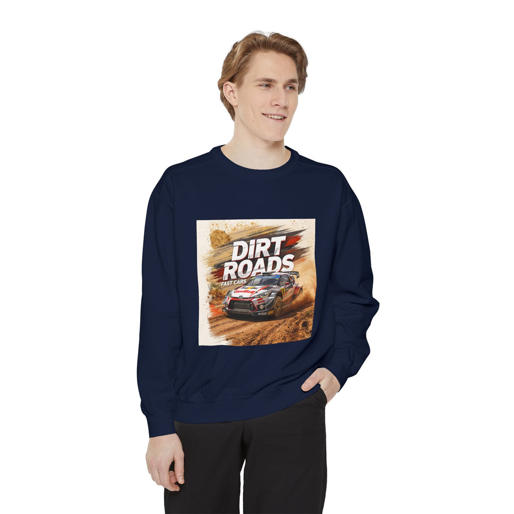 Dirt Roads Rally Sweatshirt — Off-Road Racing Graphic Pullover