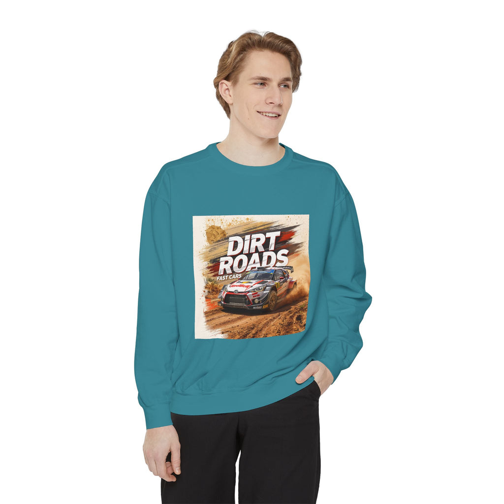Dirt Roads Rally Sweatshirt — Off-Road Racing Graphic Pullover