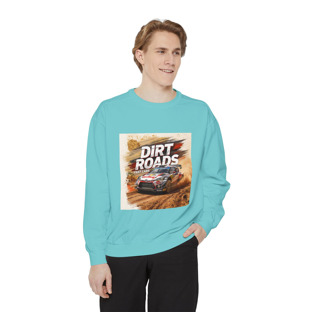 Dirt Roads Rally Sweatshirt — Off-Road Racing Graphic Pullover