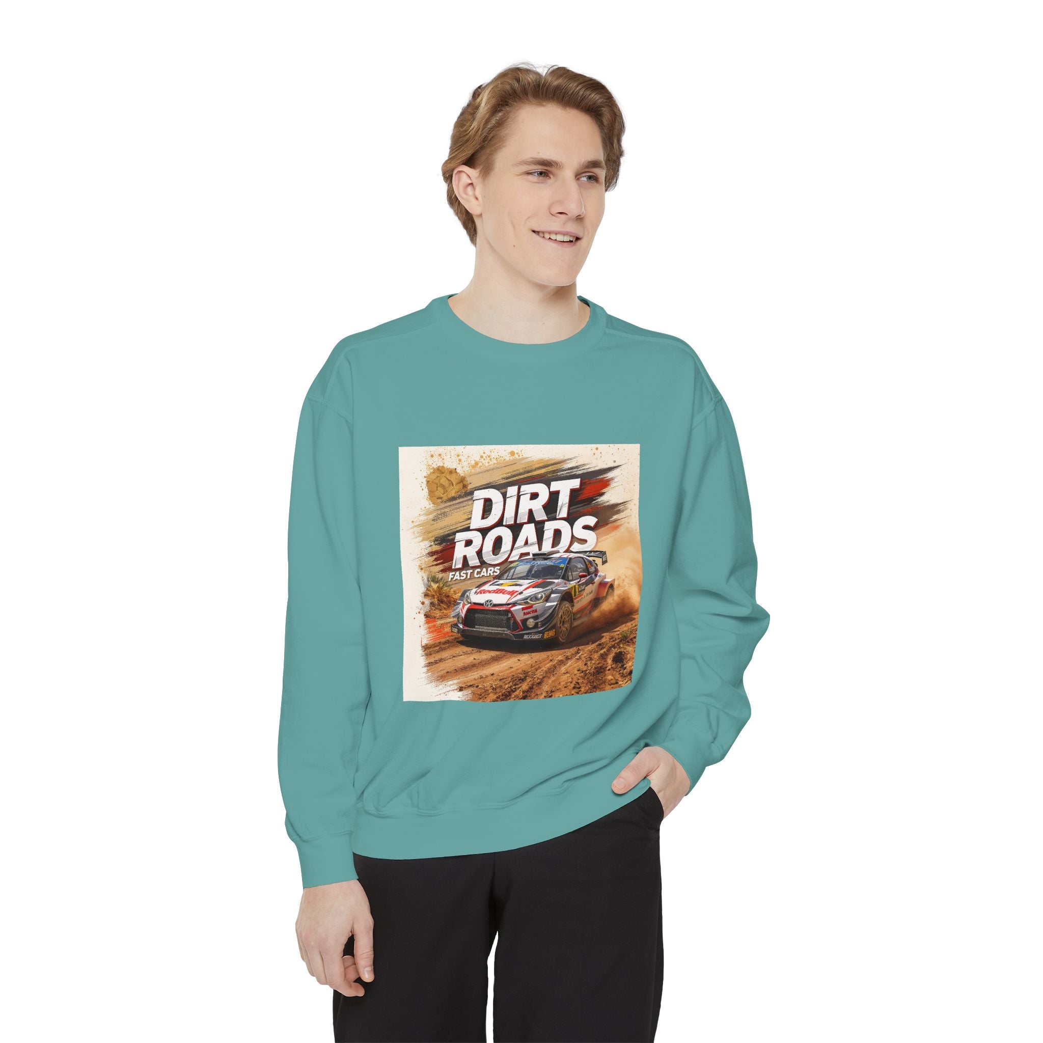 Dirt Roads Rally Sweatshirt — Off-Road Racing Graphic Pullover