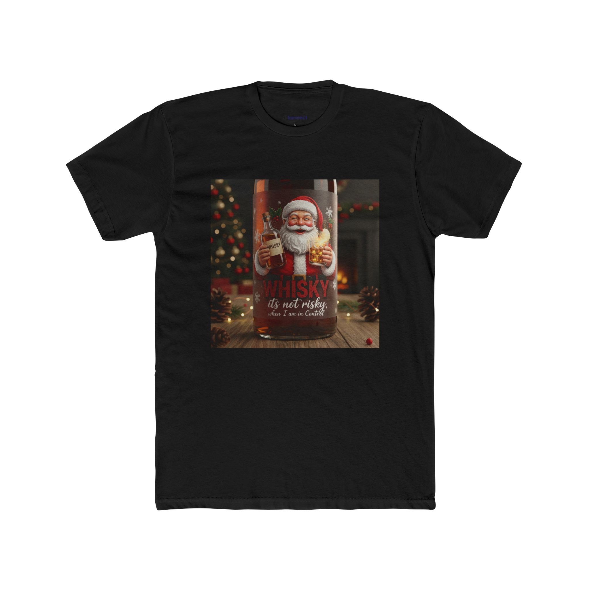 Santa Whiskey Vintage Christmas Tee — "Whisky & Not Naughty" Holiday T‑Shirt