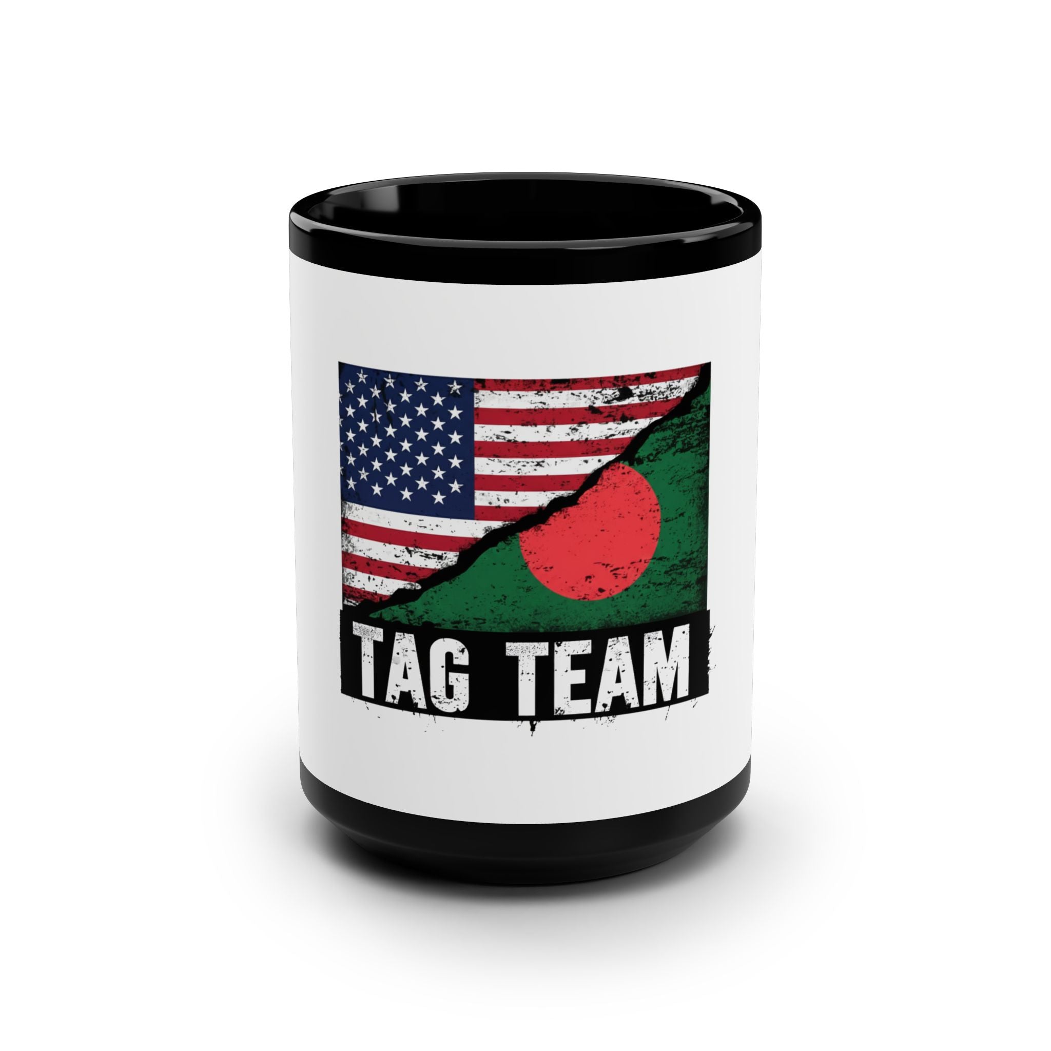Tag Team Mug — American & Bangladesh Flag Graphic 15oz Coffee Mug